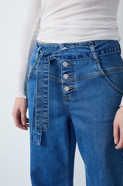 Jean coupe carotte &agrave; nouer;${refinementColor}