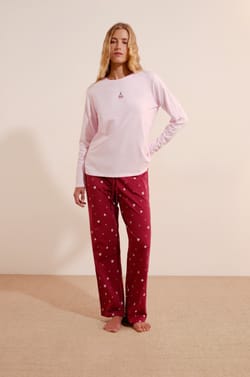 Ensemble de pyjama 3 pi&egrave;ces avec coton &agrave; motifs c&oelig;urs;${refinementColor}