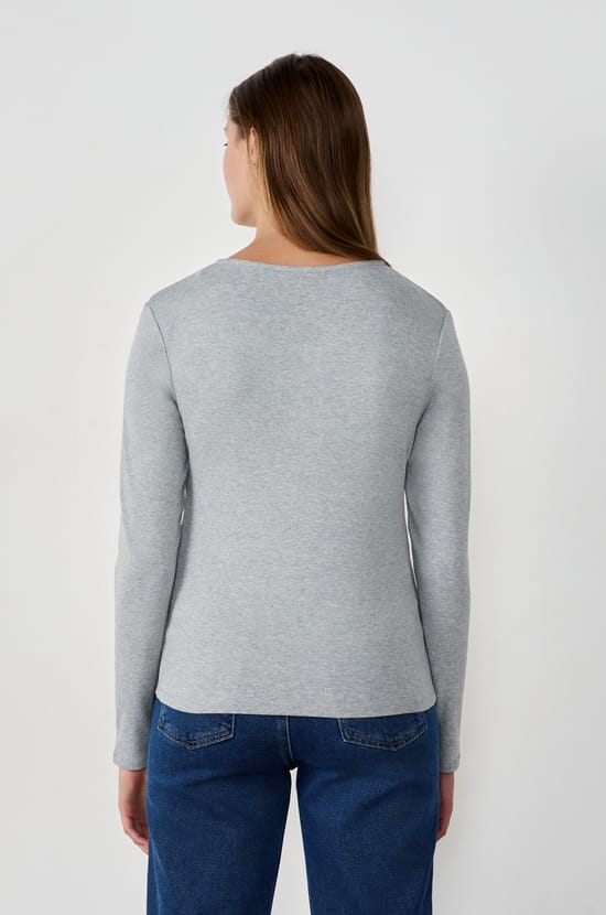 T-shirt manches longues avec boutons;${refinementColor}
