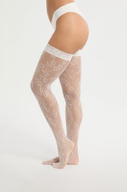 Transparent Patterned Tights;${refinementColor}
