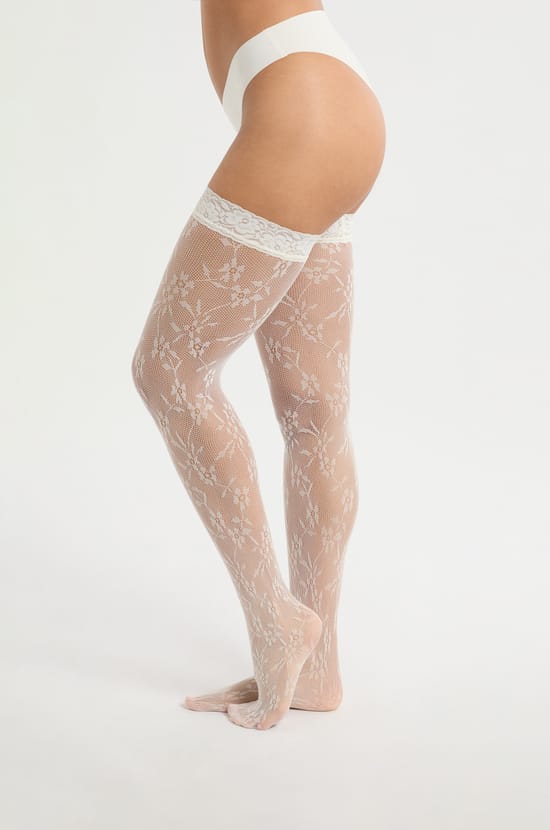 Transparent Patterned Tights;${refinementColor}