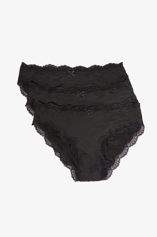 3-Pack of Microfiber and Lace Briefs;${refinementColor}