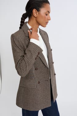 Veste blazer à carreaux;${refinementColor}