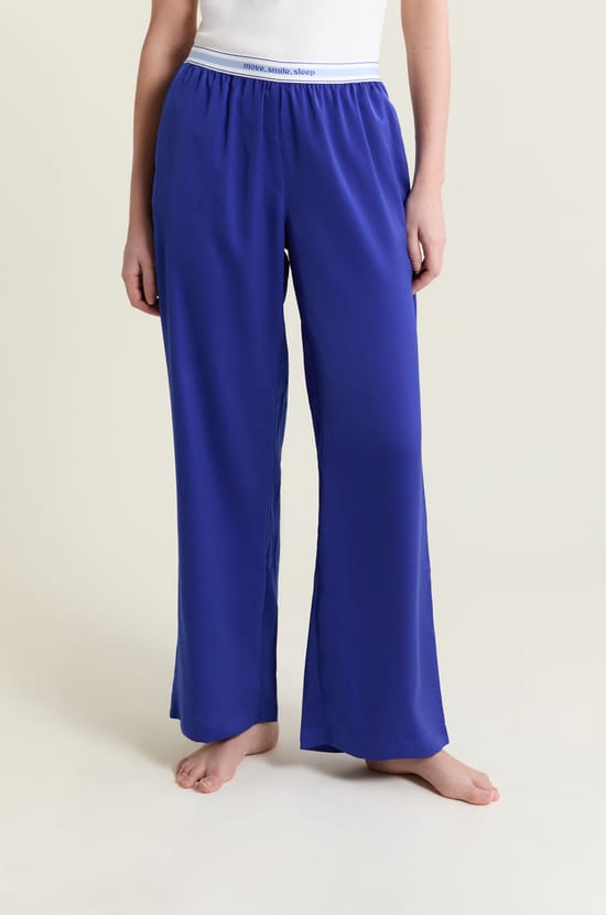 Pantalon de pyjama taille &eacute;lastique "move, smile, sleep";${refinementColor}
