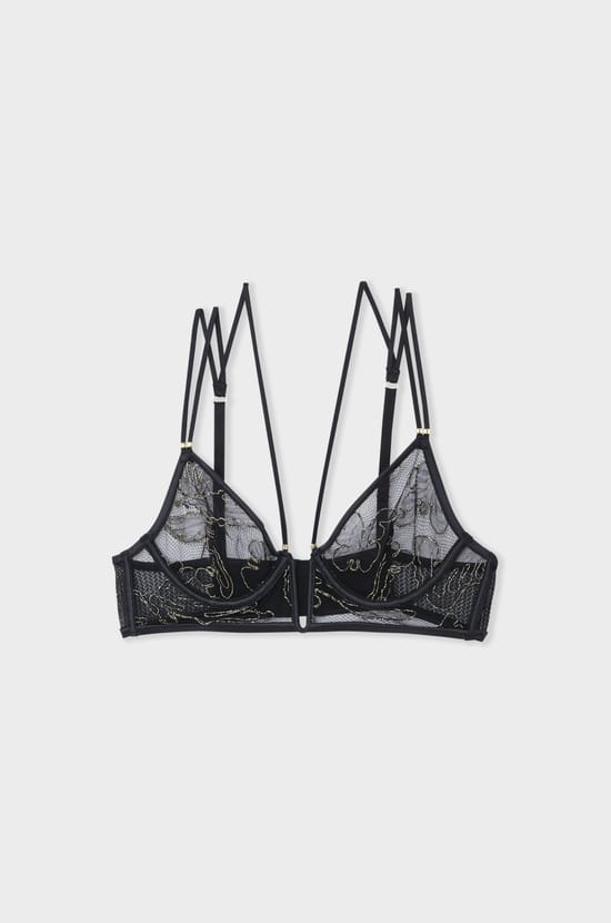 Soutien-gorge en dentelle rebrodée;${refinementColor}