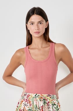 Débardeur côtelé en coton;${refinementColor}