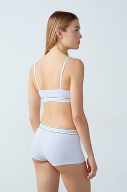 Cotton Ribbed Bralette;${refinementColor}