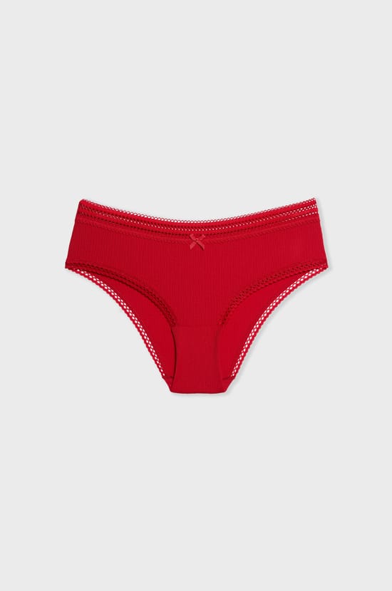 Shorty Mikrofaser mit Spitzendetails;${refinementColor}