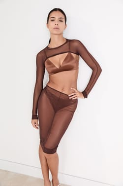 Soutien-gorge triangle sans armatures effet brillant;${refinementColor}