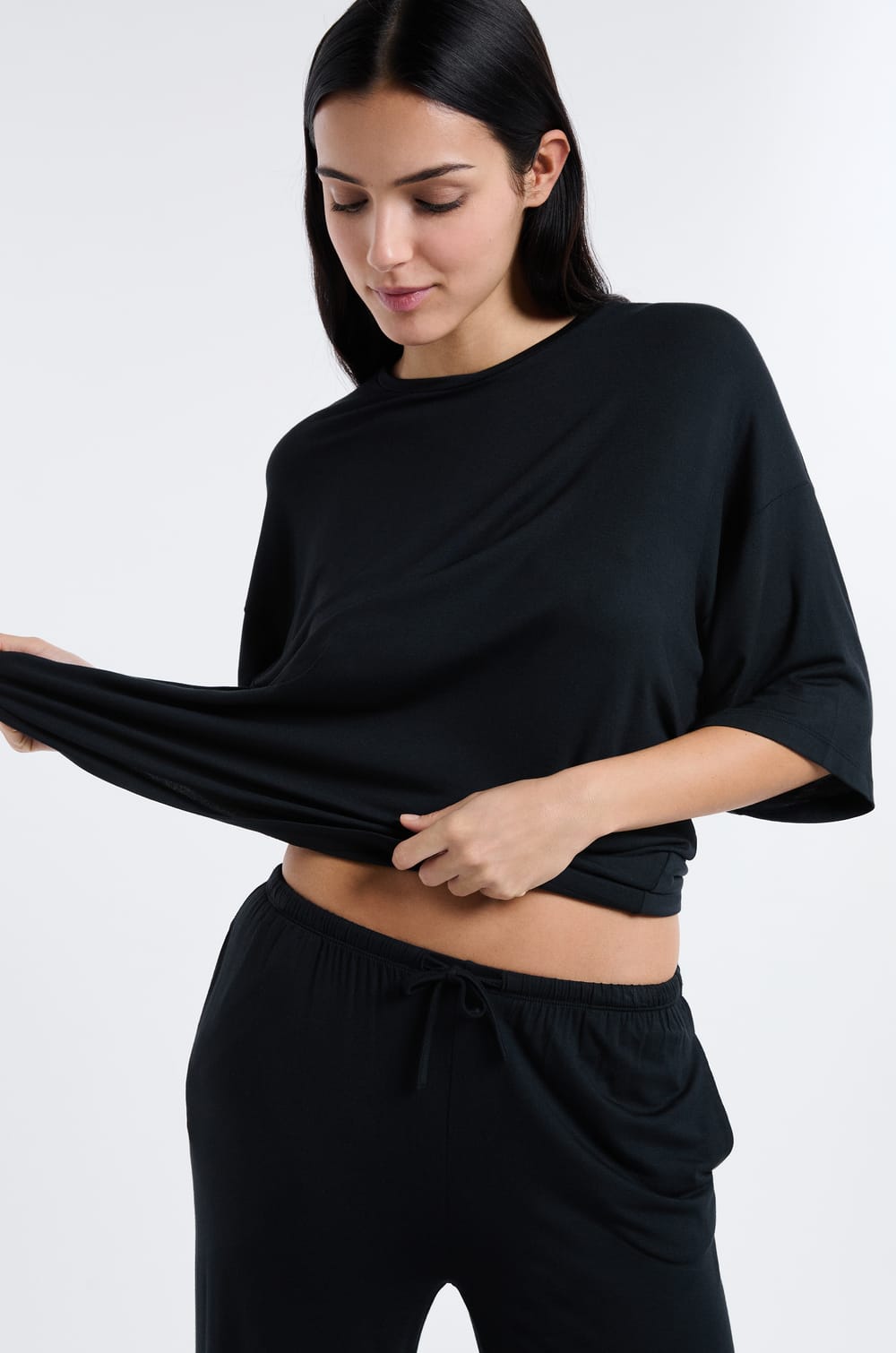 T-shirt de pyjama en modal;${refinementColor}