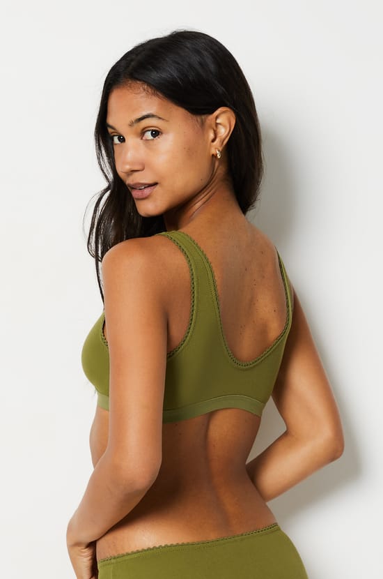 Triangle Bralette in Cotton;${refinementColor}