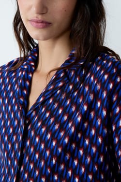 Printed short-sleeved pyjama shirt;${refinementColor}