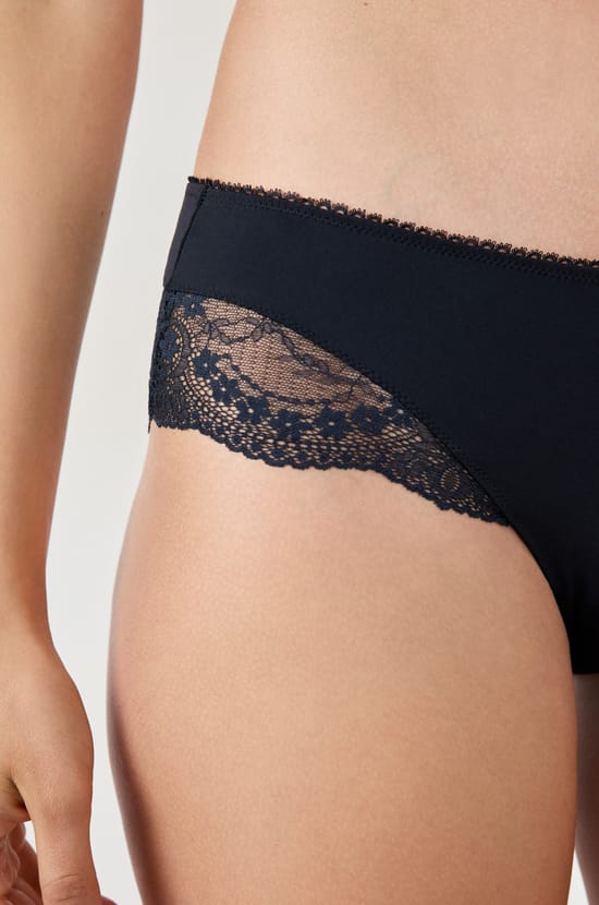 Microfiber and Lace Hipster;${refinementColor}