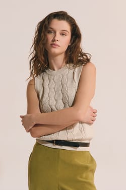 Pull sans manches avec coton;${refinementColor}