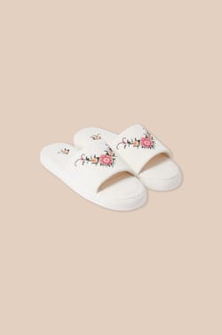 Chaussons tongs en coton &agrave; motif floral;${refinementColor}