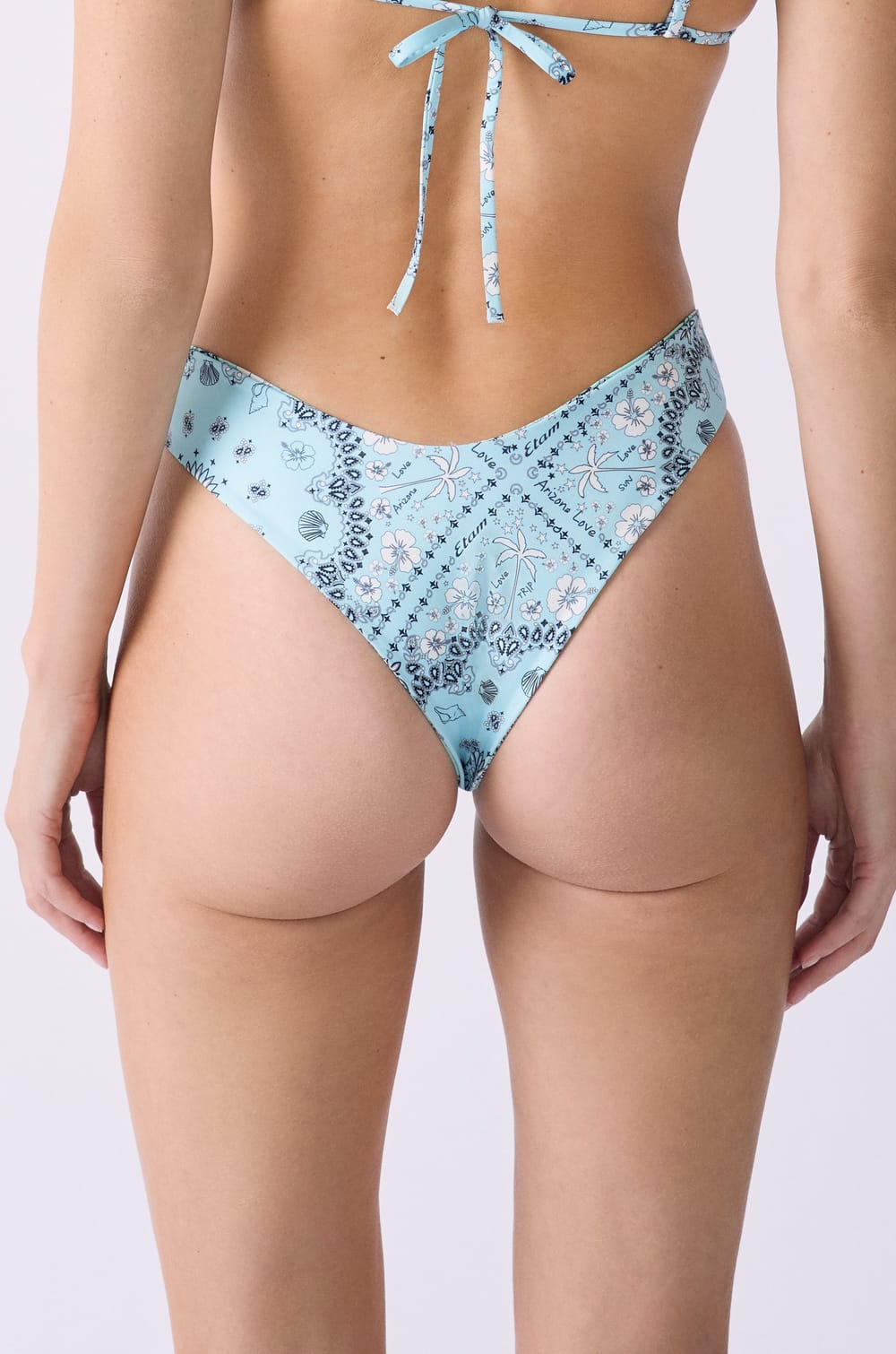 Bikini brésilien high leg bas de maillot imprimé réversible;${refinementColor}