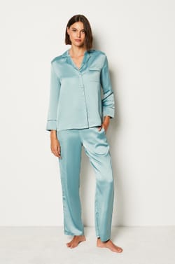 Pantalón de pijama de raso;${refinementColor}