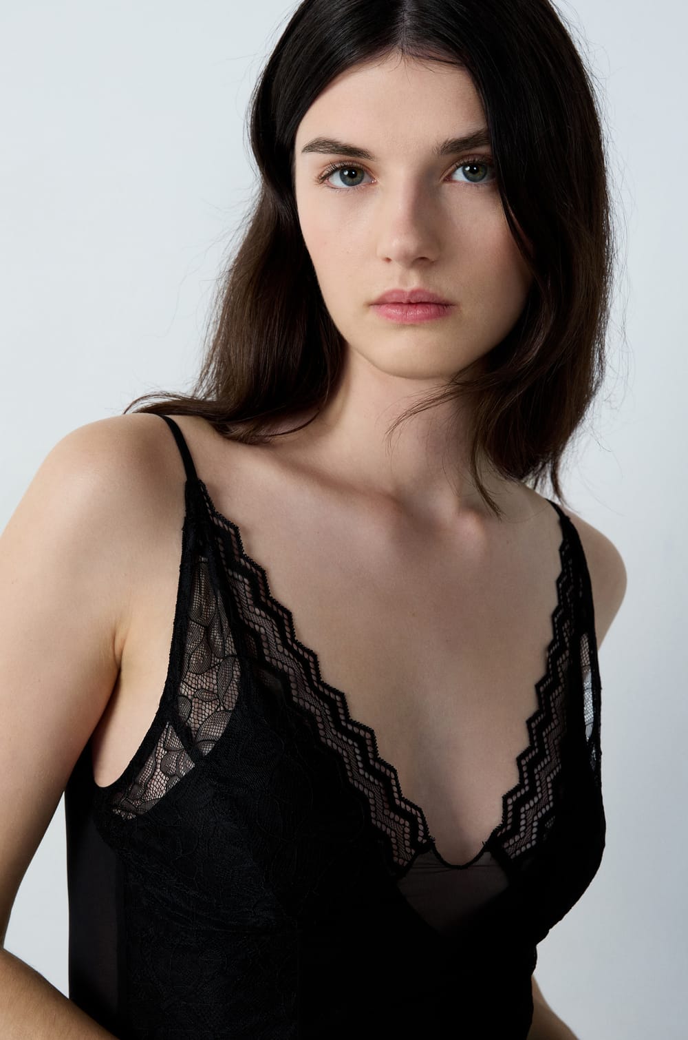 Long Nightdress With Lace Details;${refinementColor}