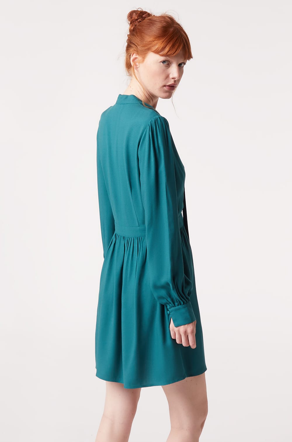 Robe avec col lavallière ILIE VERT ETAM