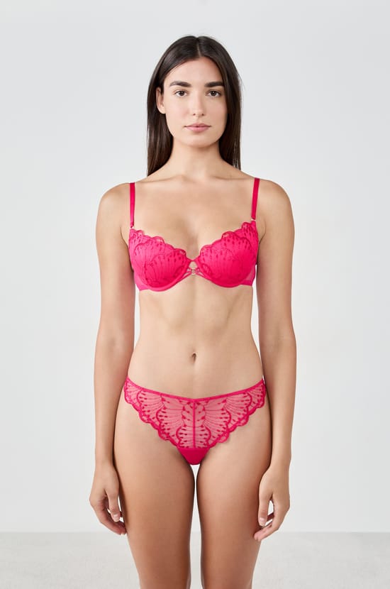 Bra No.4 - The Lightly Lined Bra in floral embroidery;${refinementColor}