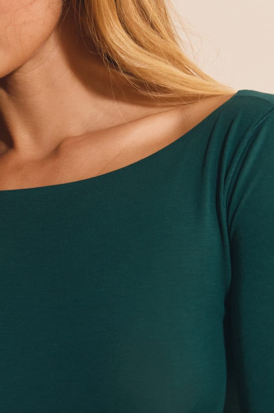 T-shirt thermique col bateau;${refinementColor}