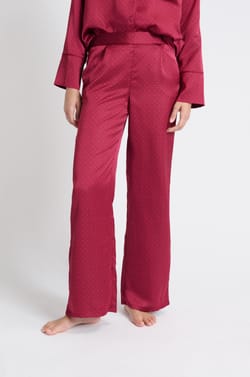 Pantalon de pyjama satiné à imprimés;${refinementColor}