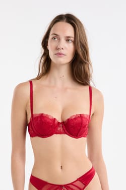 Sujetador push up balconnet de sat&eacute;n y encaje;${refinementColor}