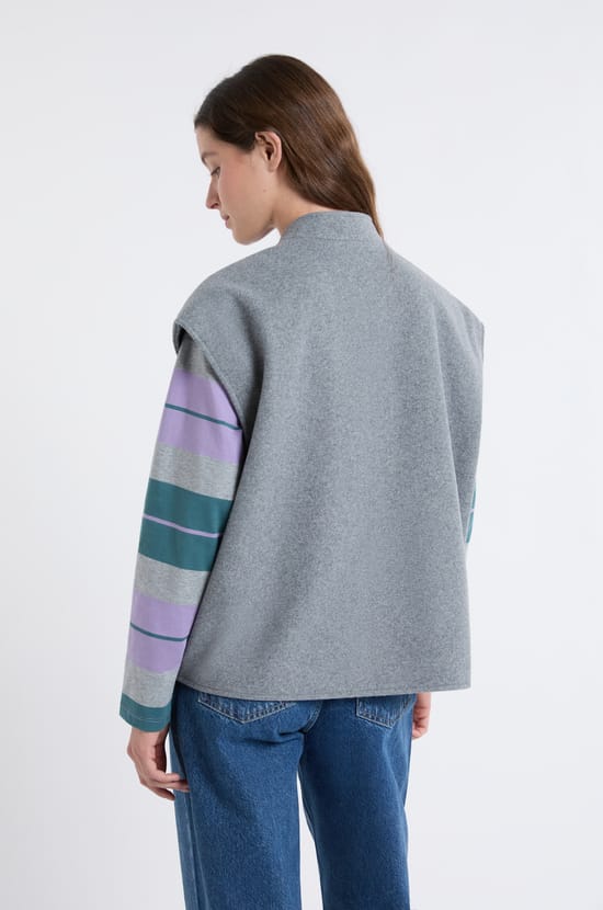 Sleeveless Jacket with Wool;${refinementColor}