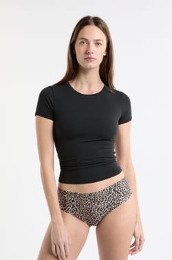 Microfibre Seamless Hipster with Leopard Print;${refinementColor}