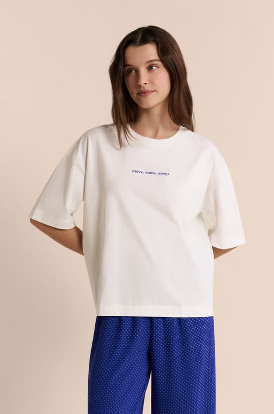 Short-sleeved Cotton Pyjama T-shirt;${refinementColor}