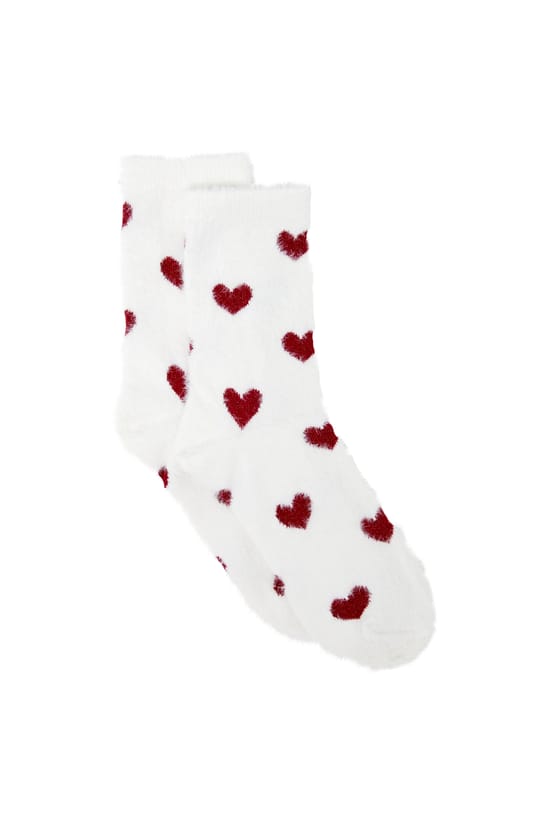 Chaussettes &agrave; motifs coeurs;${refinementColor}