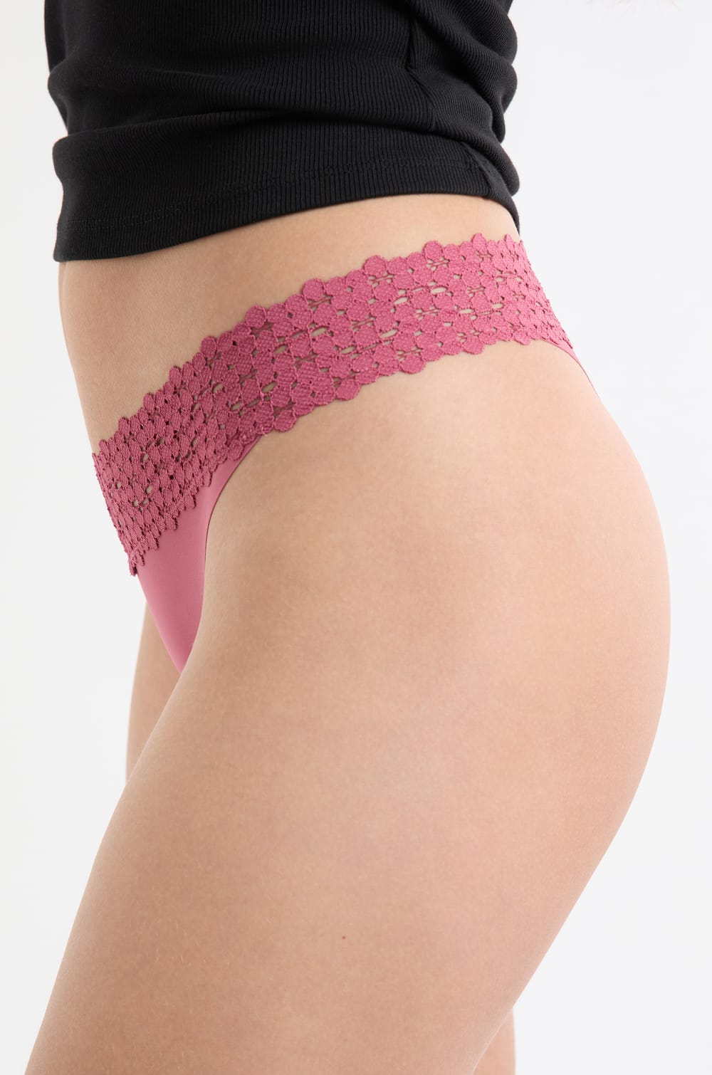 Microfibre and Lace Tanga;${refinementColor}