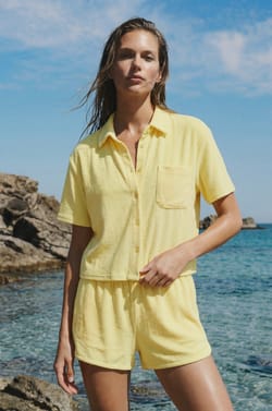 Chemise manches courtes en &eacute;ponge;${refinementColor}