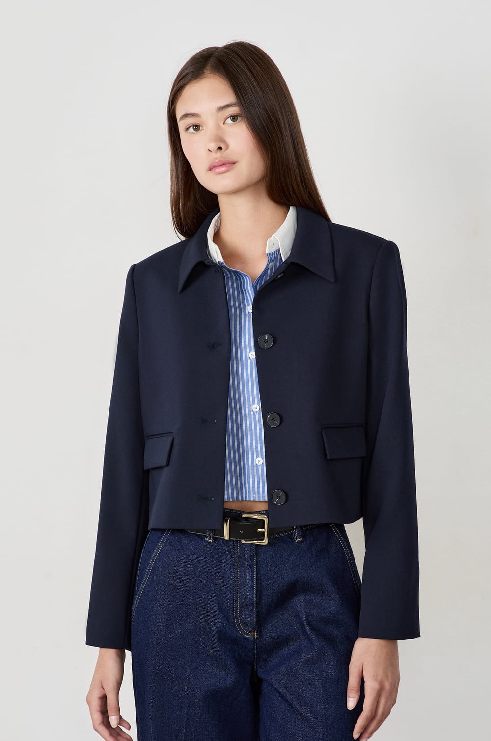 Veste de tailleur courte;${refinementColor}