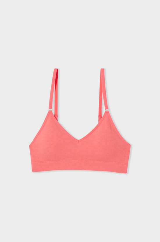 Naadloze bralette in biologisch katoen;${refinementColor}