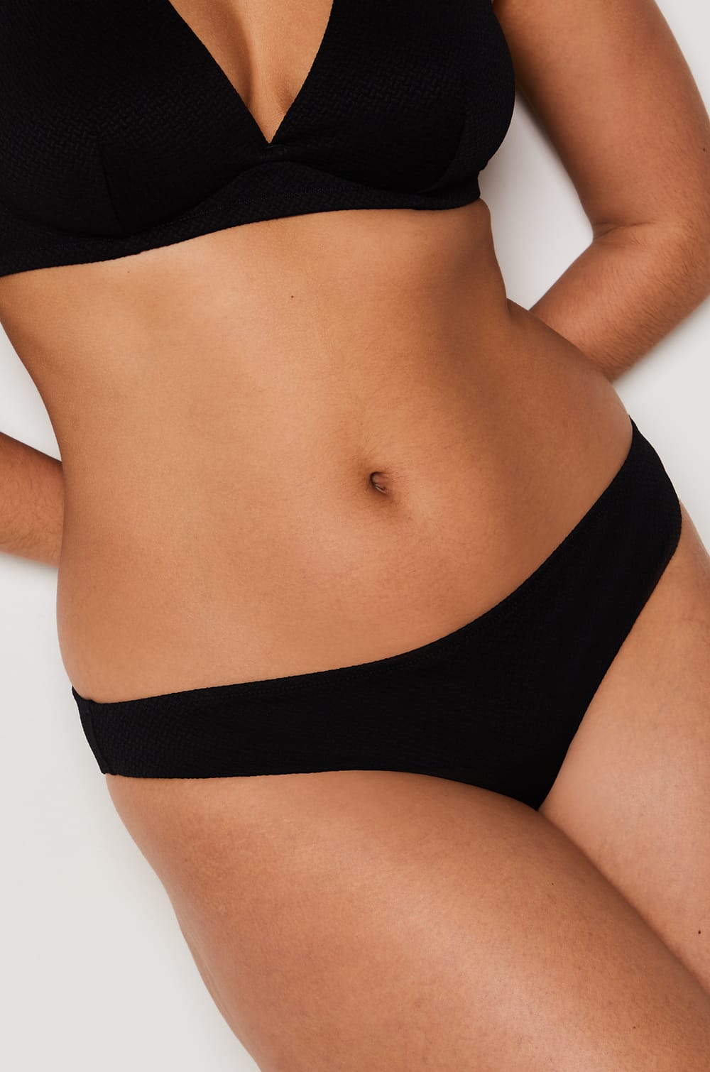 Textured Bikini Bottom Brief;${refinementColor}