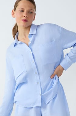Linen Pyjama Shirt;${refinementColor}