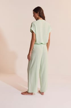 Chemise &agrave; manches courtes vichy avec motif citron;${refinementColor}