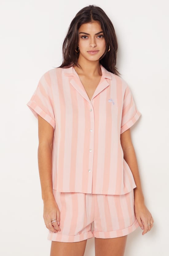 Striped Pyjama Shirt;${refinementColor}