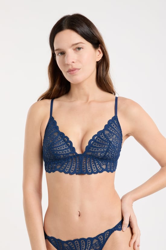 Soutien-gorge triangle en dentelle;${refinementColor}