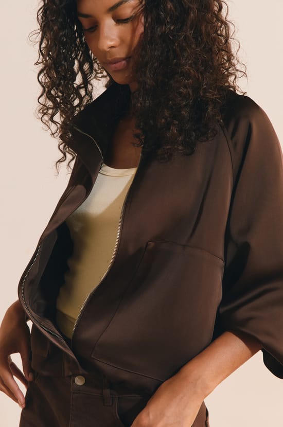 Veste courte satin&eacute;e;${refinementColor}