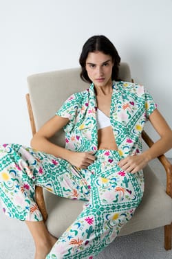 Pyžamové kalhoty s potiskem;${refinementColor}