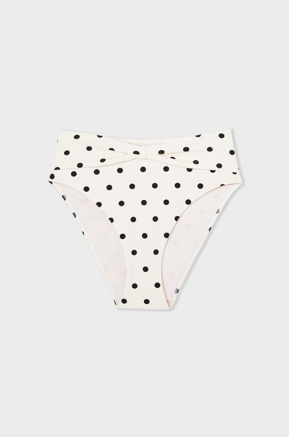 Hoge taille bikinislip met stippen;${refinementColor}