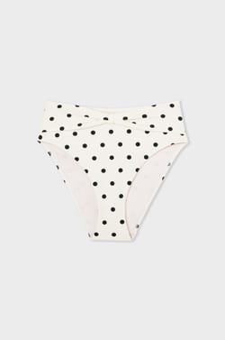 Hoge taille bikinislip met stippen;${refinementColor}