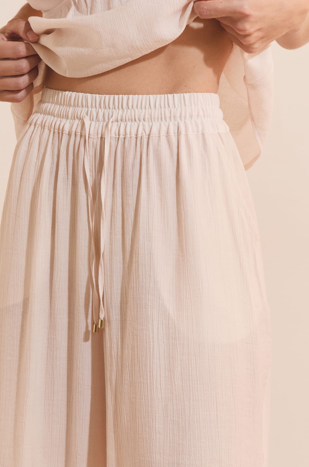 Pantalon de pyjama avec cordon;${refinementColor}