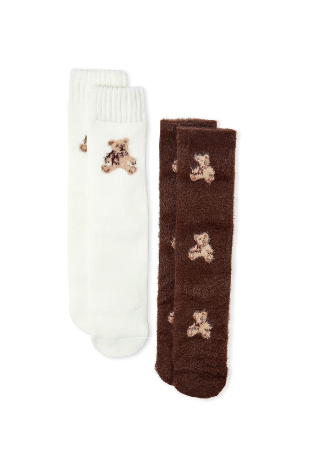Chaussette moumoute &agrave; motifs ourson;${refinementColor}