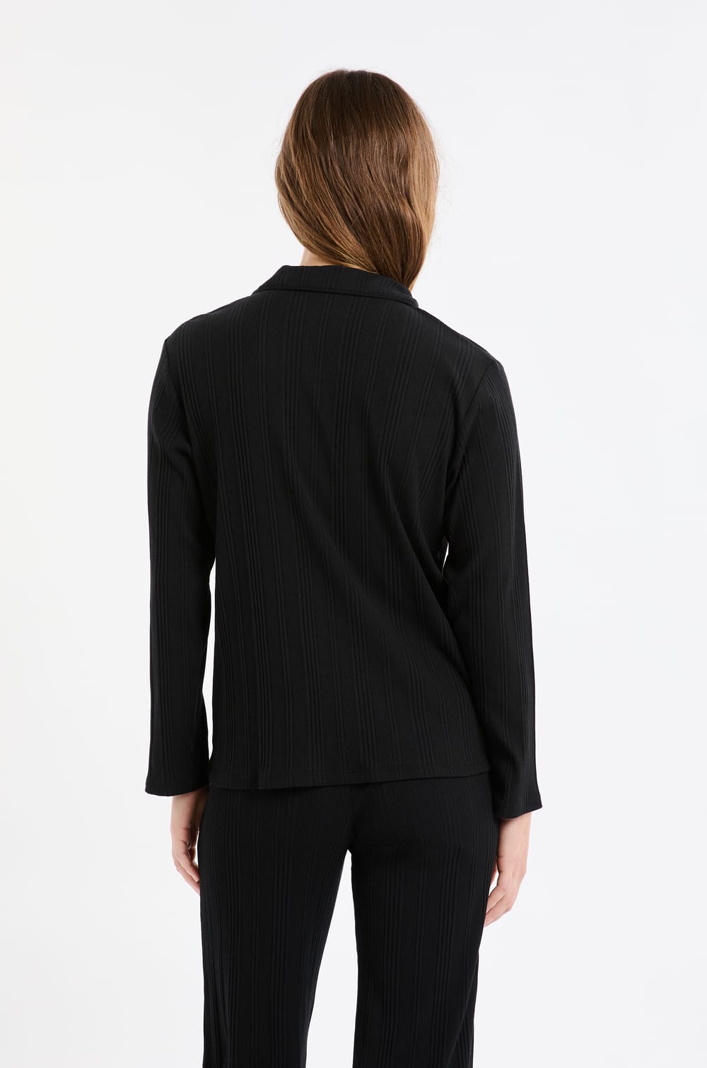 Chemise de pyjama en maille côtelée Richelieu ;${refinementColor}