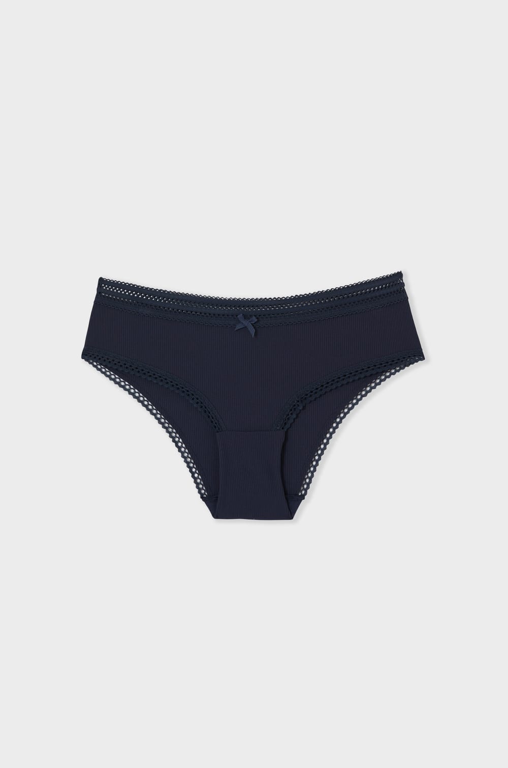 Shorty aus Mikrofaser mit Spitzendetails;${refinementColor}