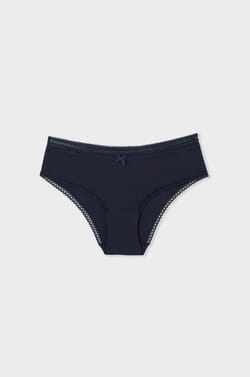 Shorty aus Mikrofaser mit Spitzendetails;${refinementColor}