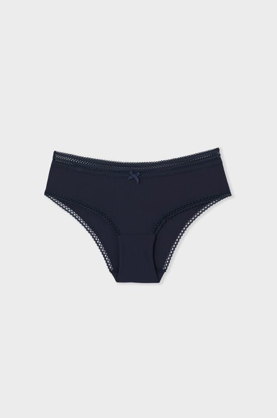 Shorty microfibre d&eacute;tails dentelle;${refinementColor}
